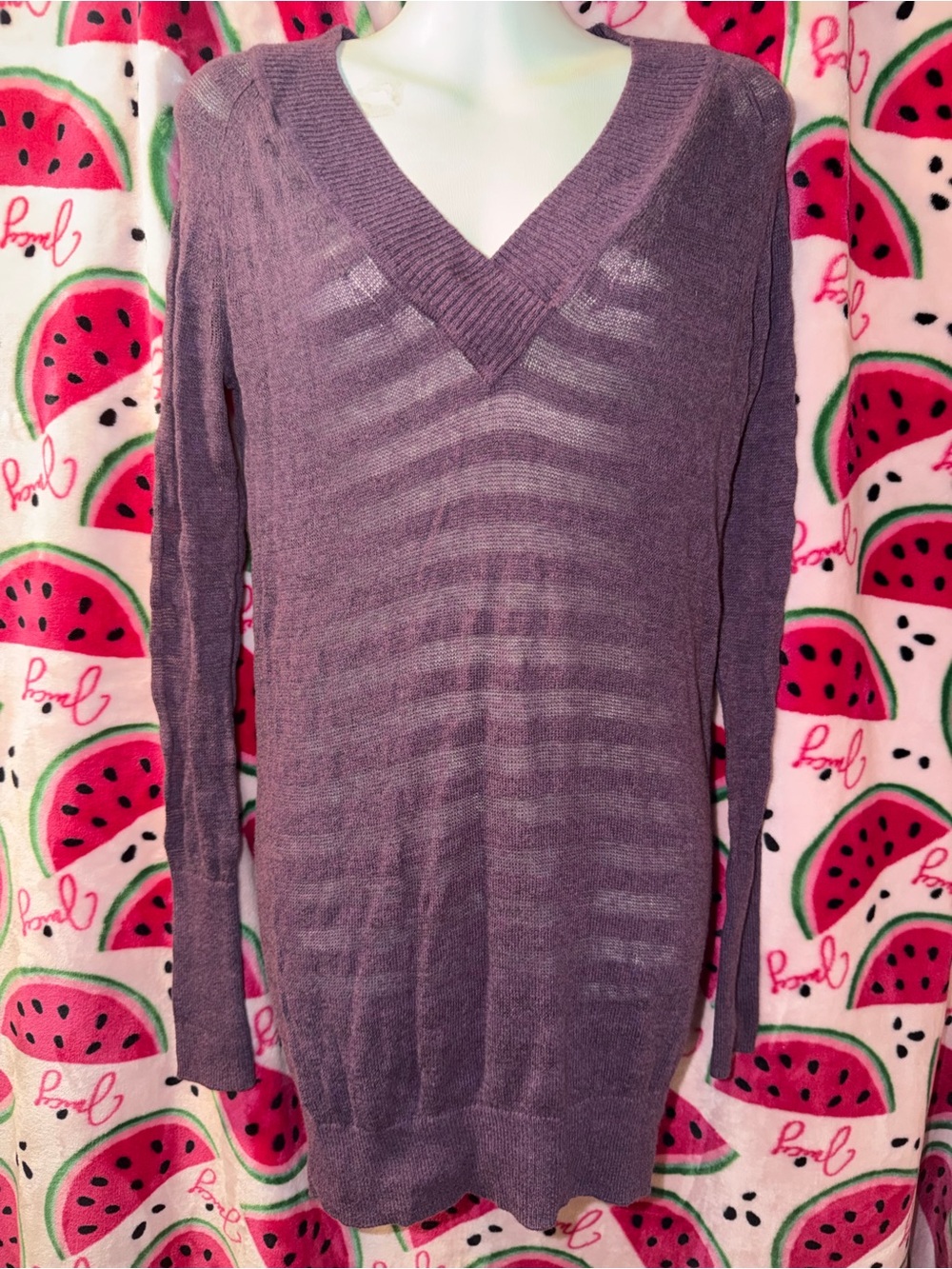 💜 Moda International Cotton/Cashmere Blend Striped Sweater or Dress